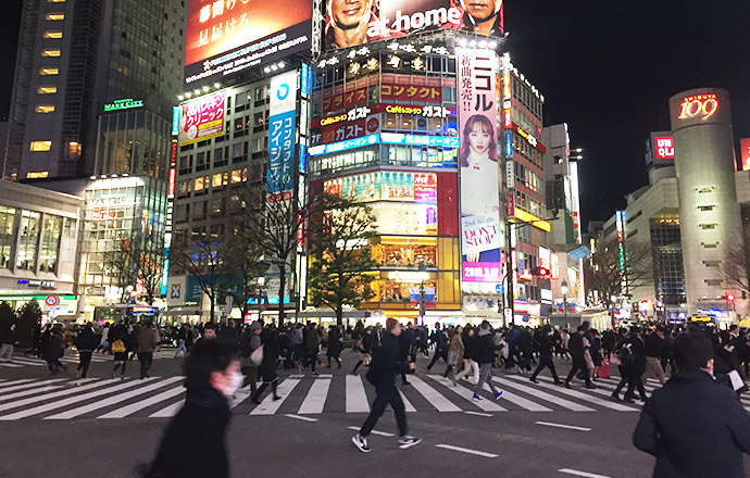Be dazzled by the Shibuya Crossing