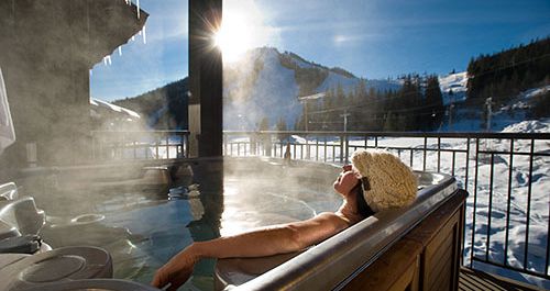 Enjoy a private hot tub on your deck. Photo: Ryan Flett / Red Mountain Resort - image_1