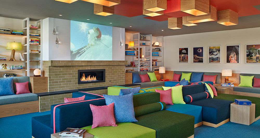 A hit with the kids, the multicoloured lounges are a great space to spend an afternoon. Photo: Wildwood Snowmass - image_3